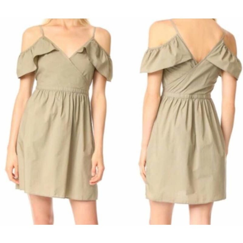 Madewell Khaki Cold Shoulder Dress 2